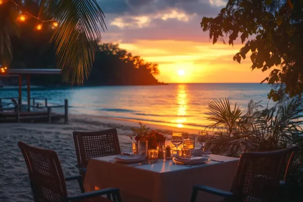 Dining on the beach Koh Samui