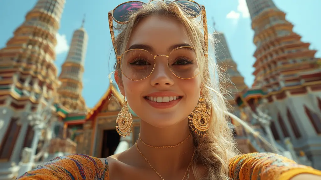 Girl in Thai temple