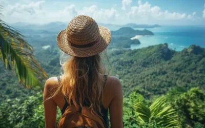 Overlooking mountains and island of Koh Samui