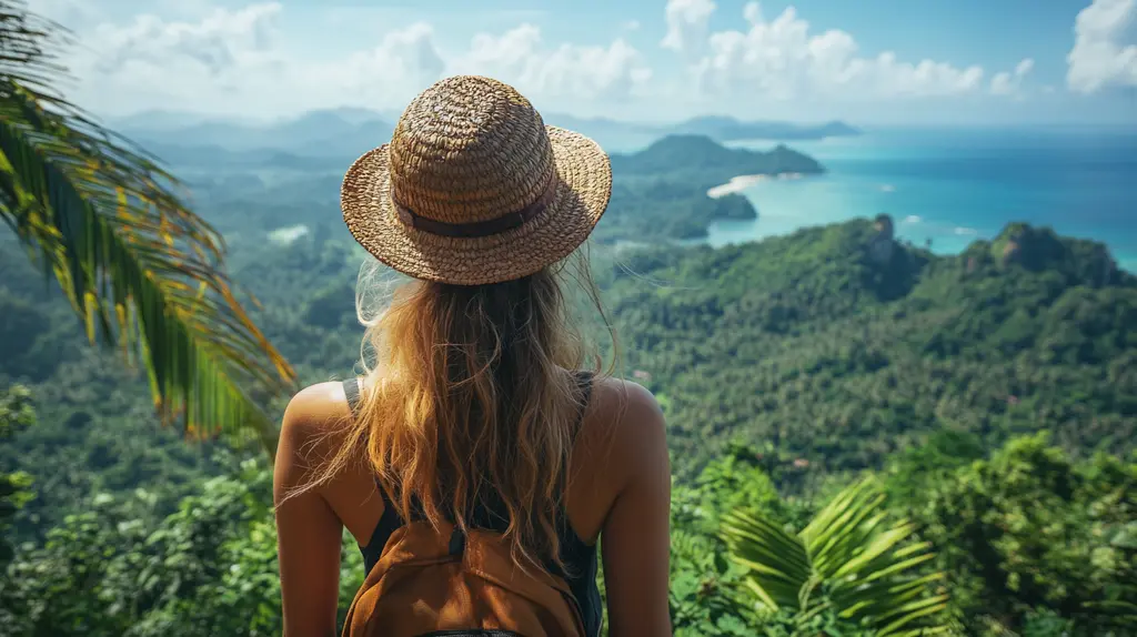 Overlooking mountains and island of Koh Samui