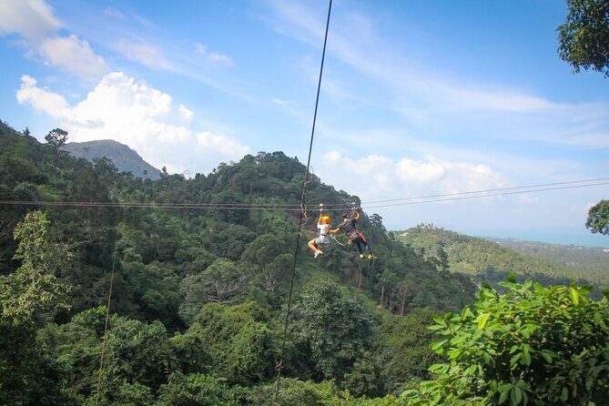Zipline & Coffee with Waterfall Views in Koh Samui - The zipline ride itself: platform-to-platform speed with rainforest views